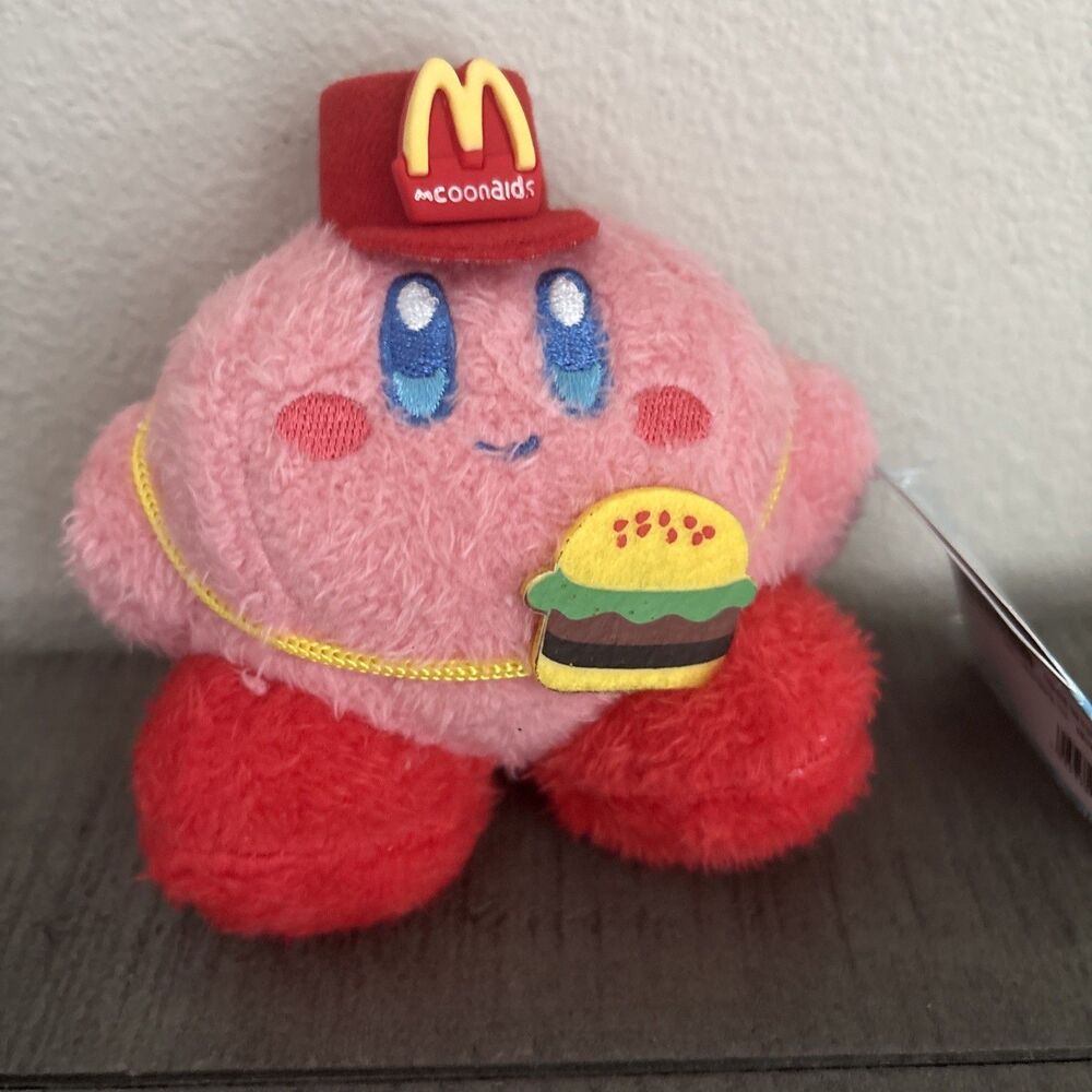 McDonald's Kirby Plush Keychain with Hat Plushie